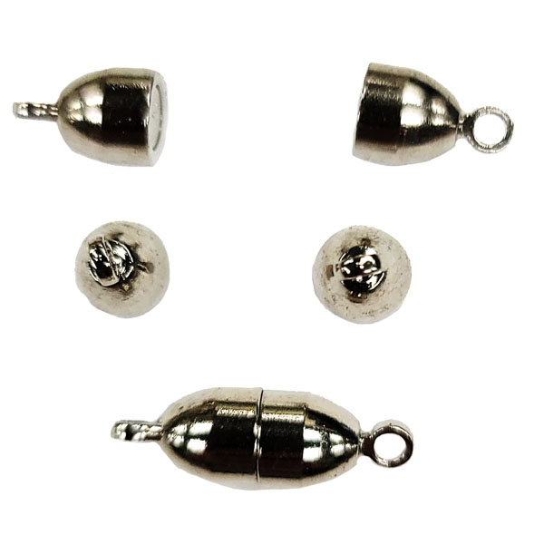 MAGENTIC BULLET CLASP 6X19MM  STAINLESS STEEL COLOR(10 PCS)